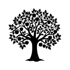 Obraz premium Apple Tree Silhouette vector illustration