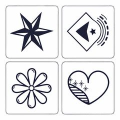 Noise Style Icons Featuring Crackle Star and Shaky Angles