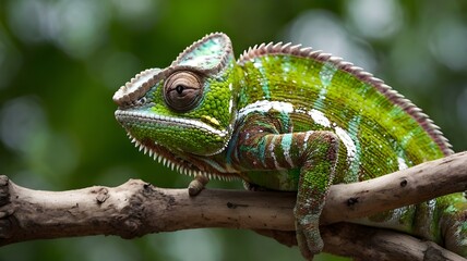 Fototapeta premium chameleon on a branch