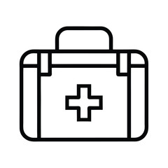 Obraz premium Outline First Aid Kit Icon, Transparent Background, Medical Symbol, Emergency Supply