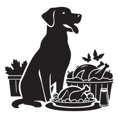 Thanksgiving Dog Turkey Feast Illustration Celebration Design