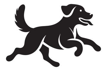 Silhouette Running Dog Vector Illustration Pet Animal Design