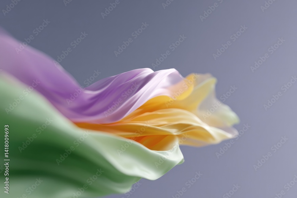 Poster vibrant swirling 3d abstract illustration with dynamic shapes intricate patterns and spectrum of col