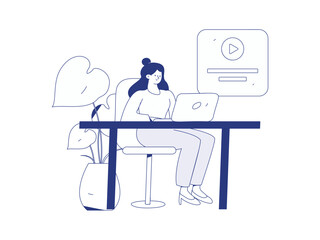 Flat vector illustration of business people operating work scene
