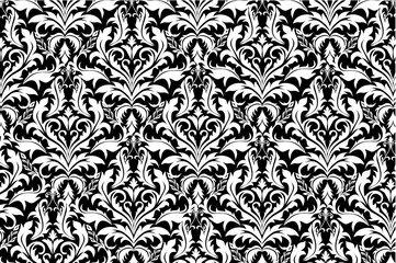 Seamless damask pattern black vintage