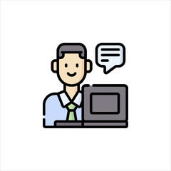 set of funny cartoon manager