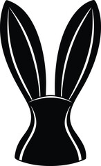 Bunny Ear Silhouette Black Vector – Cute Animal Ears Vector Art