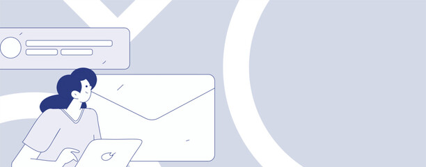 Flat vector illustration of business people operating work scene
