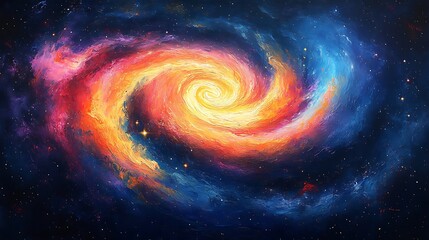 Fototapeta premium Colorful spiral galaxy in deep space.
