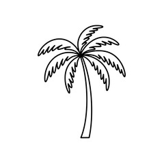 Palm Silhouette: A minimalist line drawing of a palm tree stands tall, a simple yet iconic representation of the tropics, evokes feelings of tranquility and warmth.