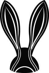 Bunny Ear Silhouette Black Vector – Cute Animal Ears Vector Art