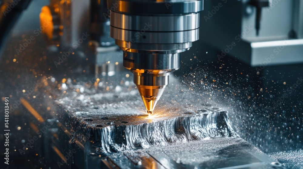 Poster the cnc milling machine rough cutting the injection mold parts by indexable tools the mold and die m