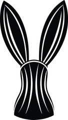 Bunny Ear Silhouette Black Vector – Cute Animal Ears Vector Art