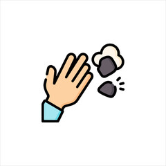 vector illustration of a hand holding a sign