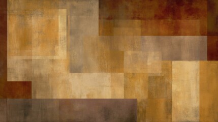 Abstract Geometric Composition with Warm Tones and Textured Rectangles in an Artistic Digital Painting Style