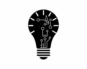 Fototapeta premium creative details Tech innovation lightbulb icon Vector Illustration