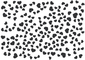 ハート柄の背景 白黒の単色 ハート