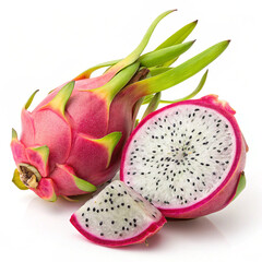 dragon fruit on white background