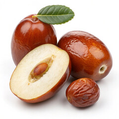 Fototapeta premium plums on white background