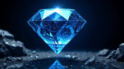 Blue diamond gemstone jewelry precious stone brilliant cut gem luxury treasure sparkle crystal design - Powered by Adobe