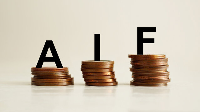 Alternative investment fund AIF is shown on the photo using the text