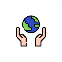 hand holding earth