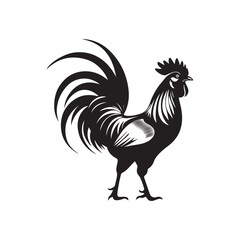Rooster Graphic Design Farm Animal Silhouette for Print Label or Logo Use