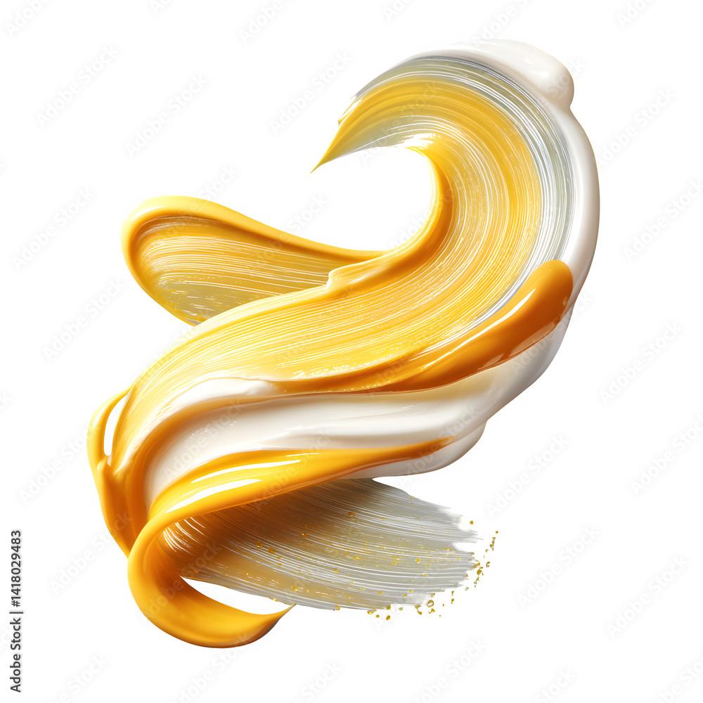 Poster sunscreen cream blob swirl isolated on transparent background
