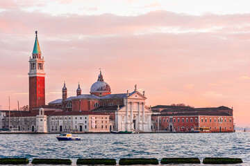 Fototapeta premium Panorama of Venice at sunset