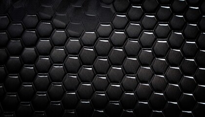 Obraz premium Black honeycomb Carbon fiber background black texture