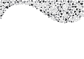 ハート柄の背景 白黒の3色 フチと単色 ハート