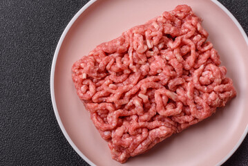 Stuffing or ground raw beef or pork with salt and spices