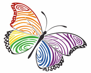 Fototapeta premium Rainbow Butterfly Illustration Symbolizing Pride Month 