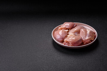 Chicken thigh fillet raw, skinless, boneless, poultry legs