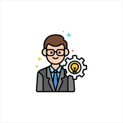 businessman with magnifying glass