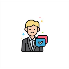 business man pointing to the direction