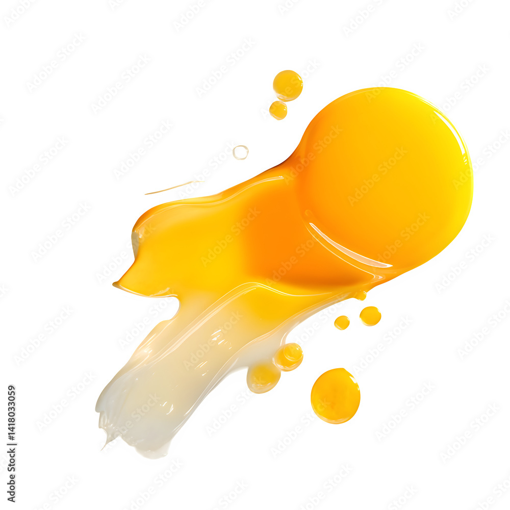 Poster glowing sunscreen blob smear isolated on transparent background