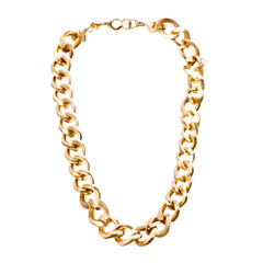 Obraz premium Gold chain necklace mockup isolated on transparent background