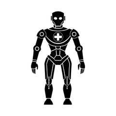 Obraz premium Medical Robot silhouette vector