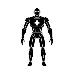 Fototapeta premium Medical Robot silhouette vector