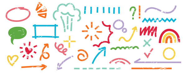 Brush line shape background abstract texture set. Hand drawn sketch doodle scribble brush geometric shape crayon effect background	
