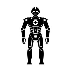 Fototapeta premium Medical Robot silhouette vector