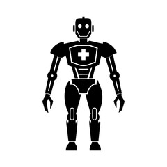 Medical Robot silhouette vector