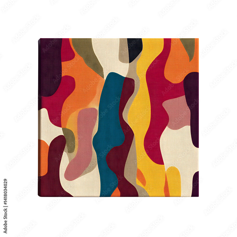 Aufkleber abstract art canvas boho color palette isolated on transparent background