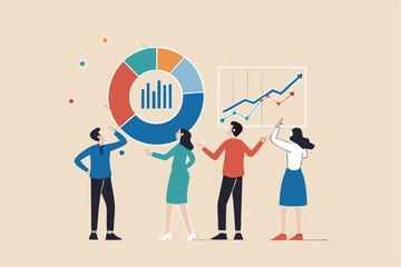 Data analytics, statistic to analyze, business graph dashboard, marketing research, diagram for optimization, big data and information concept, business people marketing team analyze graph and chart.