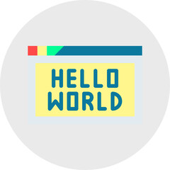 Hello World Program single vector illustration icon
