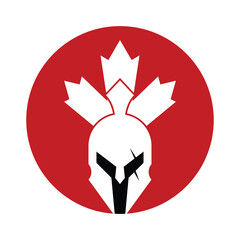 spartan maple leaf logo design vector icon.
