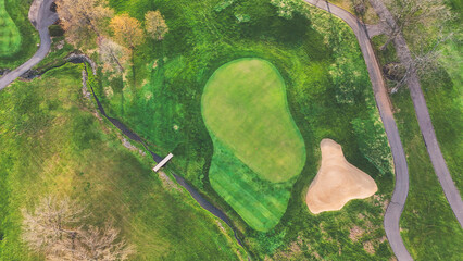golf course view from above aerial photography landscape nobody