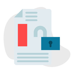 Unlock Documents single vector illustration icon