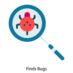 Find Bugs single vector illustration icon